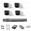 Sistem de supraveghere Hikvision Turbo HD, 4K / 8,3 Mp, 4 camere IR 30 m