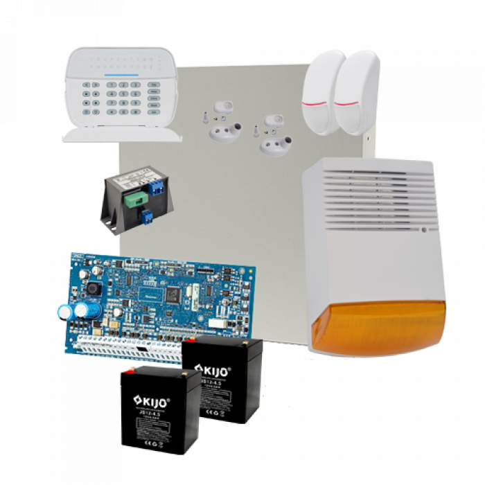 Kit alarma la efractie DSC NEO cu sirena exterioara KIT2016EXT-BS1