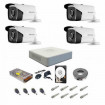 Sistem supraveghere complet Hikvision Turbo HD 720P cu 4 camere IR 80 m
