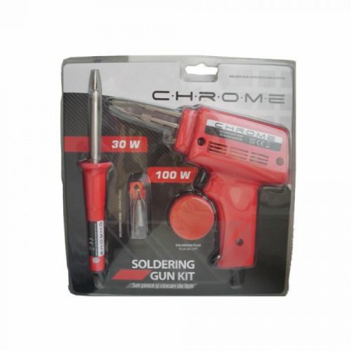 Kit pistol si ciocan de lipit, CHROME