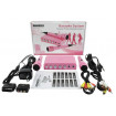 Mixer karaoke 2 microfoane cu fir Pink