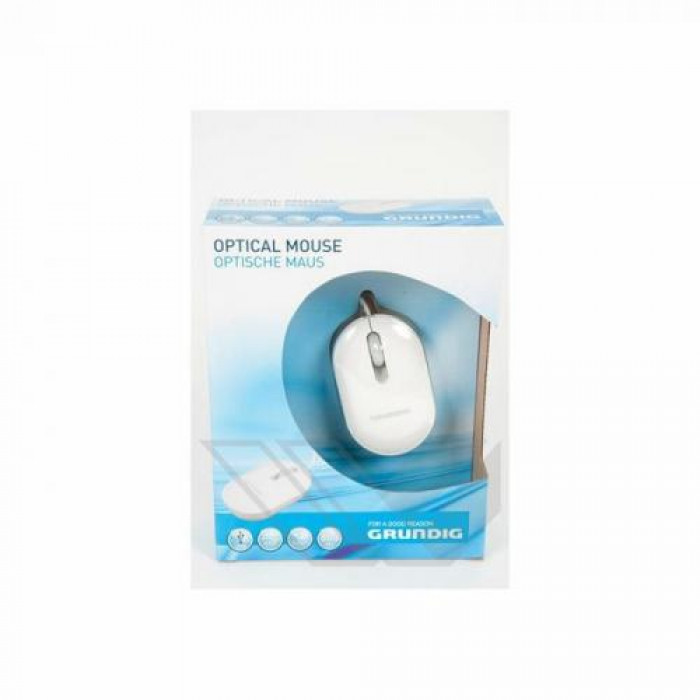 Mouse optic USB 3 butoane 800dpi alb, Grundig