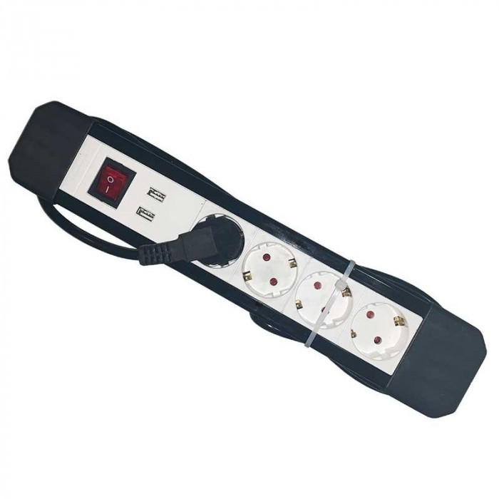 Prelungitor cu iesiri USB si intrerupator 4 cai 3m