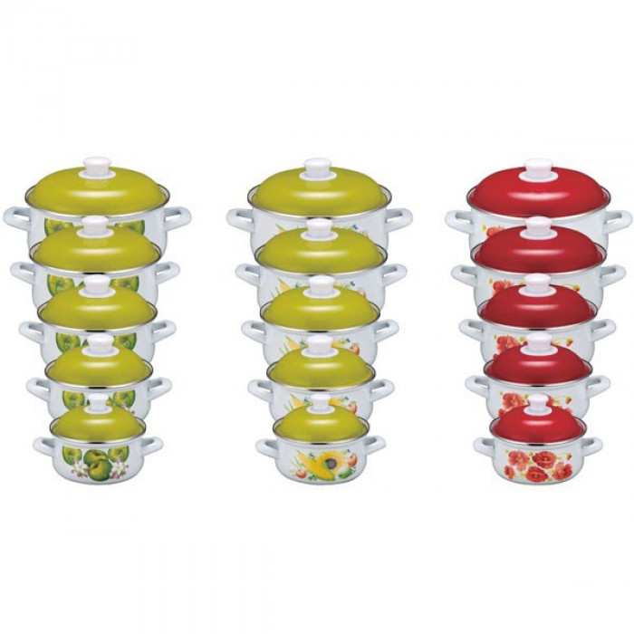 Set oale din email cu invelis exterior colorat - 10 piese PH-15223