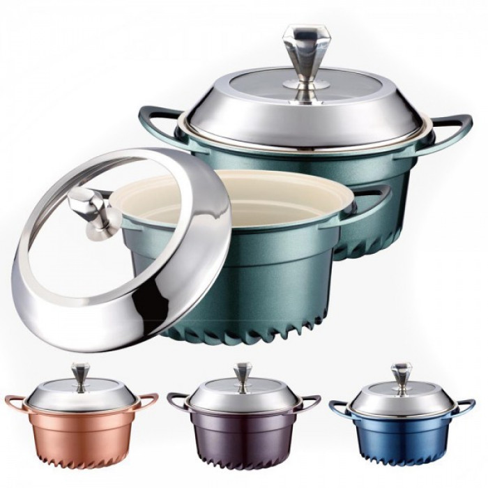Set cratite aluminiu turnat cu interior ceramic 4 piese PH-15713