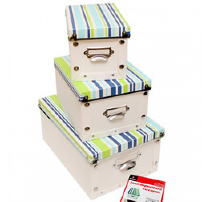 Set 3 cutii depozitare color cu capac