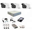 Sistem supraveghere complet, 3 camere 720P Hikvision TurboHD ir 80m