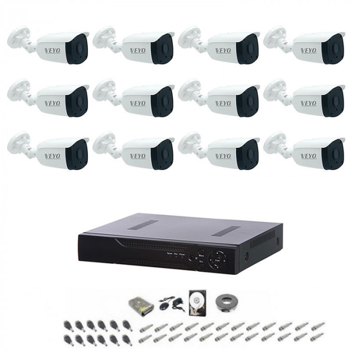 Sistem supraveghere HD exterior complet, 1.3 MP, 12 camere IR 30 m