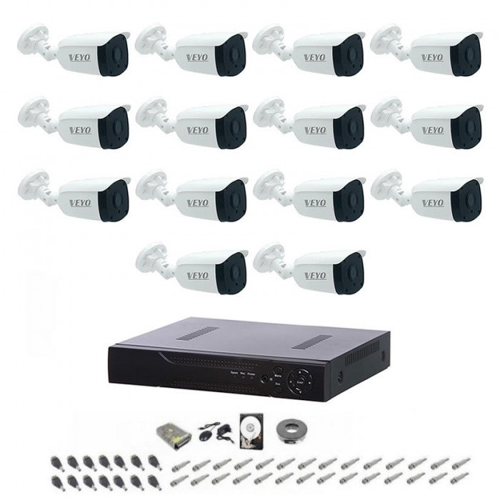 Sistem supraveghere HD exterior complet, 1.3 MP, 14 camere IR 30 m