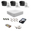 Sistem supraveghere audio-video Hikvision 3 camere 5 Mp, IR 20 m