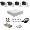 Sistem supraveghere audio-video Hikvision 4 camere 5 Mp, IR 20 m