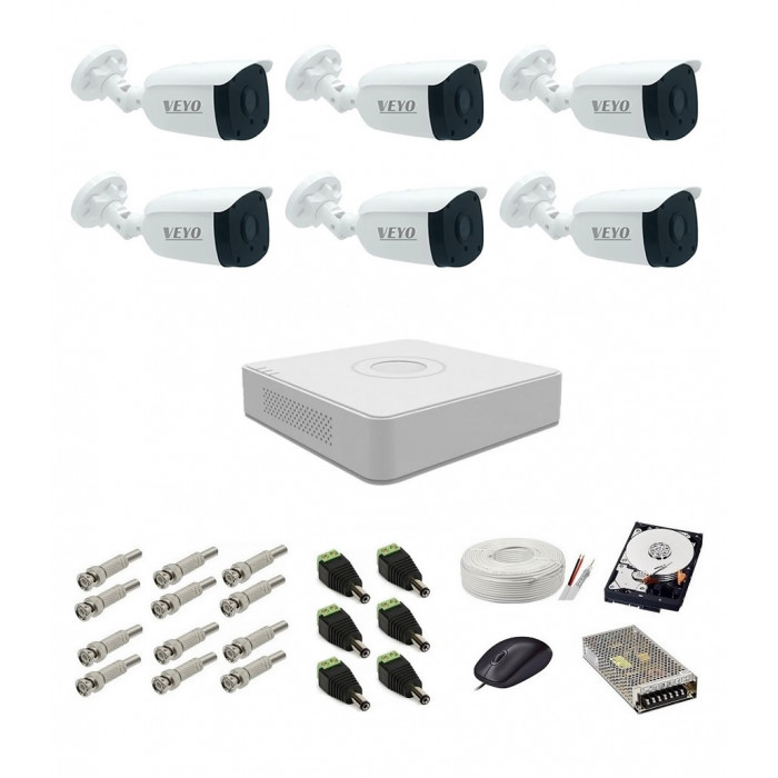 Sistem de supraveghere Complet 1080P EXT 6 AHD, IR 30 m