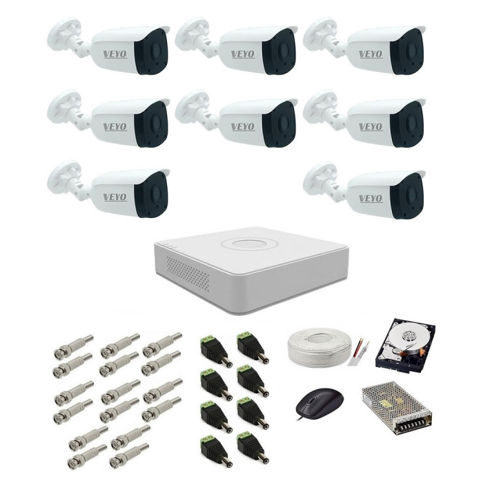 Sistem de supraveghere Complet 1080P EXT 8 AHD, IR 30 m