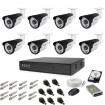 Sistem de supraveghere exterior complet, 5MP, 8 camere IR 40 m