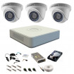 Sistem supraveghere complet 3 camere DOM Hikvision Turbo HD 1080P