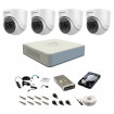 Sistem supraveghere audio-video 4 camere pentru interior DOM Hikvision Turbo HD 1080P