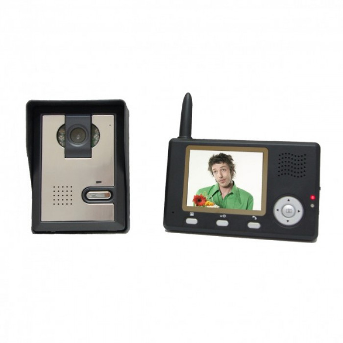 Interfon video color wireless model PNI ZN-35N cu ecran LCD de 3.5 " si camera CMOS