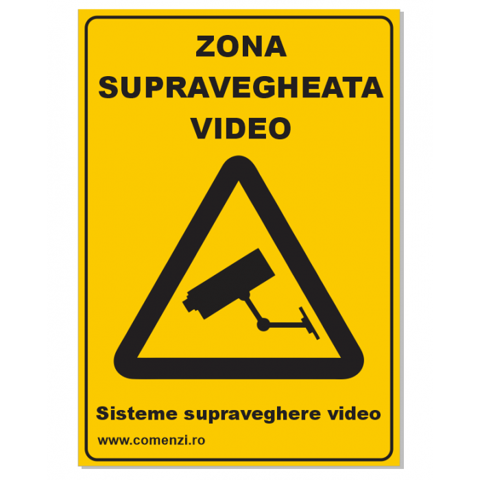 Sticker autocolant atentionare zona supravegheata video