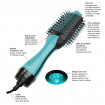 Perie electrica fixa REVLON One-Step Hair Dryer & Volumizer, RVDR5222MUKE MINT, pentru par mediu si lung