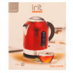 Fierbator Irit IR-1323, 2200 W, 1.7 l, carcasa inox, oprire automata, baza rotativa 360°, rosu