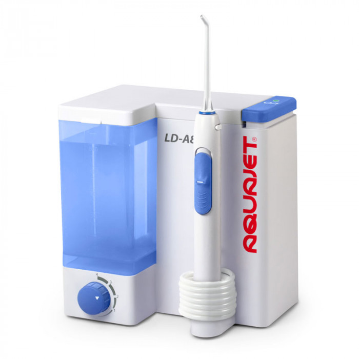 Irigator bucal Little Doctor Aquajet LD A8, Profesional, 1200 impulsuri/min 4 duze incluse, Alb