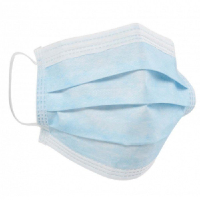 Set 50 bucati masti de protectie de unica folosinta, 3 straturi si 3 pliuri