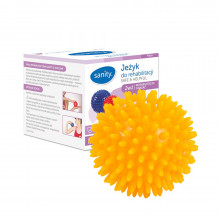 Minge Sanity Safe & Helpful, 2 in 1, pentru reabilitare si masaj, 8 cm, tip arici, Galben Minge Sanity Safe & Helpful, 2 in 1, pentru reabilitare si masaj, 8 cm, tip arici, Galben