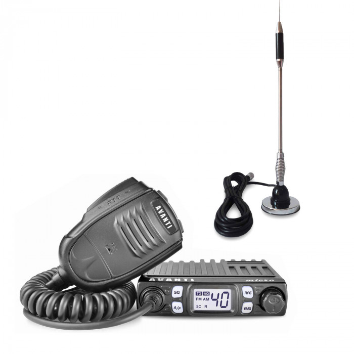 Pachet statie radio CB Avanti Micro, tehnologie SMD + antena CB Bytrex MiniPlus