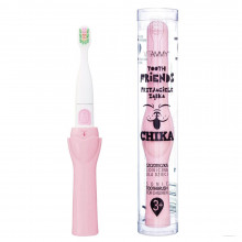 Periuta de dinti electrica Vitammy Tooth Friends, pentru copii 3+, animatie Chika, tehnologie IPX6, 26.000 vibratii pe minut, 2 moduri de periaj, Roz Periuta de dinti electrica Vitammy Tooth Friends, pentru copii 3+, animatie Chika, tehnologie IPX6, 26.000 vibratii pe minut, 2 moduri de periaj, Roz