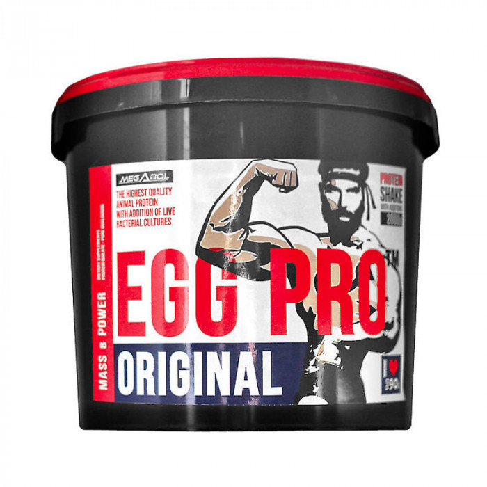 Supliment de proteine 92% Megabol EGG PRO 2000 gr, din albumina de ou plus vitamine
