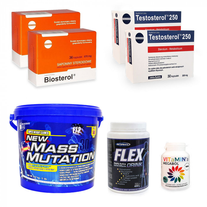 Pachet Megabol Forte masa musculara, 7 produse stimulare testosteron, suport proteic si energie