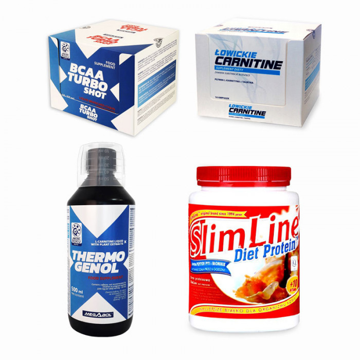 Pachet Megabol Weight Loss men, 4 produse, pentru barbati, aminoacizi, proteine, carnitina
