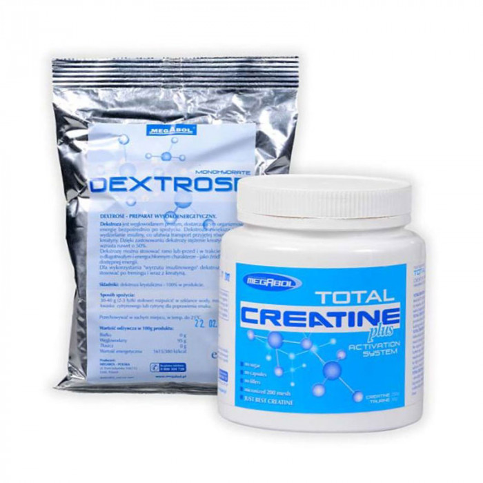 Supliment de creatina Megabol TOTAL CREATINE plus Dextrose 300g+330g