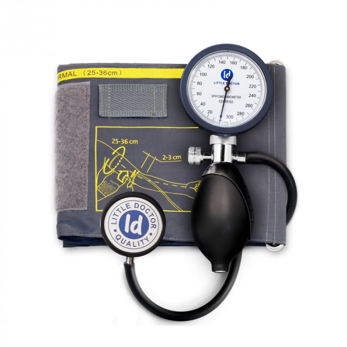 Tensiometru mecanic Little Doctor LD 81, stetoscop inclus, Manometru mare, Utilizare