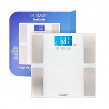 Cantar corporal electronic multifunctional Vitammy Horizon, pentru intreaga familie, analiza corporala completa, 10 utilizatori, greutate maxima 150 kg, Alb Cantar corporal electronic multifunctional Vitammy Horizon, pentru intreaga familie, analiza corporala completa, 10 utilizatori, greutate maxima 150 kg, Alb