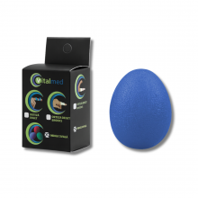 Mingea ovala antistres VitalMed, pentru exercitii de reabilitare, tonifiere si reducere a stresului, duritate medie, din silicon, Albastru Mingea ovala antistres VitalMed, pentru exercitii de reabilitare, tonifiere si reducere a stresului, duritate medie, din silicon, Albastru