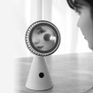 Mini ventilator de birou Vitammy Dream Desk Fan, compact, silentios, 2 axe de rotatie, 3 trepte de viteza, oglinda integrata, incarcare USB-C, Gri