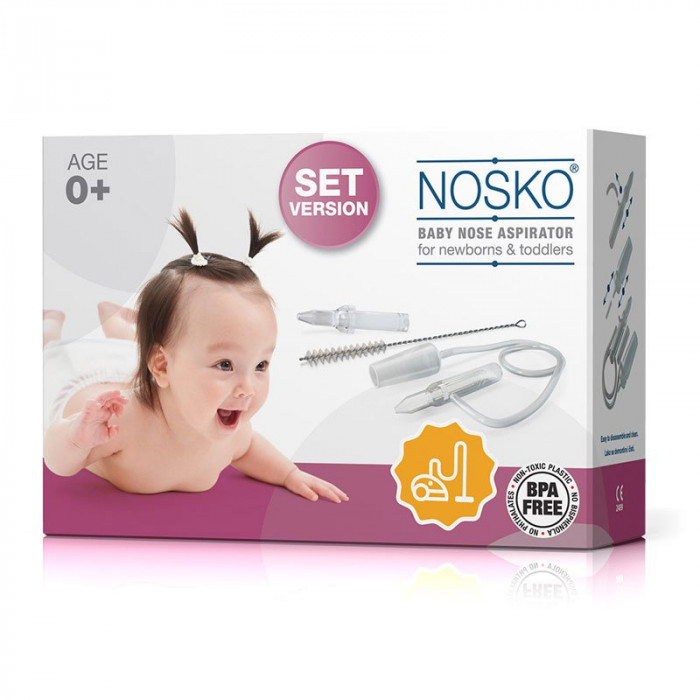 Aspirator nazal Nosko Set pentru bebelusi si copii