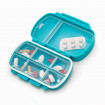 Organizator medicamente Vitammy Pilla Multi 8, cu 8 compartimente de dimensiuni diferite, design compact si portabil