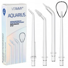 Set 4 rezerve duze profesionale Vitammy Aquarius, pentru irigatorul bucal Vitammy Aquarius, Transparent Set 4 rezerve duze profesionale Vitammy Aquarius, pentru irigatorul bucal Vitammy Aquarius, Transparent
