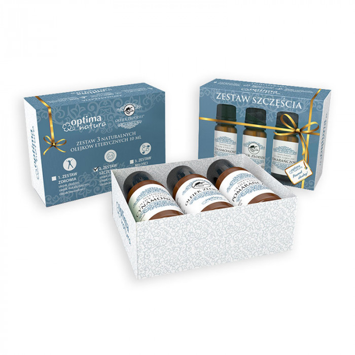 Set uleiuri esentiale Luck, Optima Natura, 3 buc x 10 ml, pentru bunastare