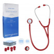 Stetoscop cardiologic Novama Expert, cap dublu din otel inoxidabil, 2 seturi de olive auriculare din silicon, o diafragma de schimb, Burgundy