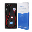 Stetoscop cardiologic Novama Expert, cap dublu din otel inoxidabil, 2 seturi de olive auriculare din silicon, o diafragma de schimb, Burgundy