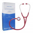 Stetoscop cardiologic Novama Expert, cap dublu din otel inoxidabil, 2 seturi de olive auriculare din silicon, o diafragma de schimb, Burgundy