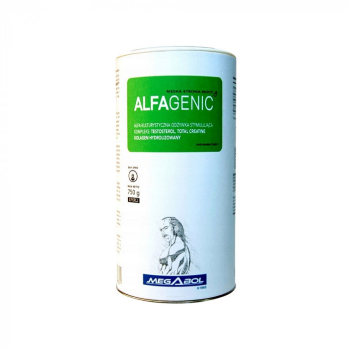 Supliment Megabol Alfagenic, pentru barbati, sustine profilul hormonal masculin, creste puterea, masa musculara si accelereaza regenerarea dupa antrenament intens, 750 g