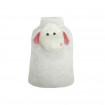 Perna cu apa calda Termofor Sanity, husa in forma de jucarie de plus - Oita, material placut, recipient cauciucat, 2l, efect linistitor, Alb