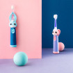 Periuta de dinti electrica Vitammy Bunny Light Blue, pentru copii 0-3 ani, cu lumina LED si efecte sonore, 24.000 de miscari/min, 2 programe de periaj, fibre nano