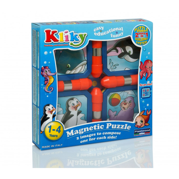 Puzzle constructie magnetic animale Marine Kliky Supermag