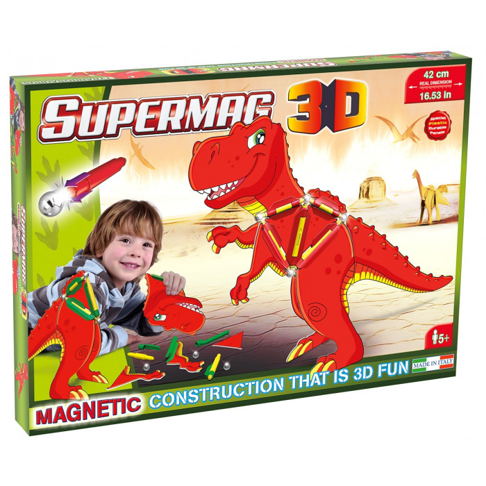 Jucarie cu magnet T-Rez 40 piese 3D Supermag