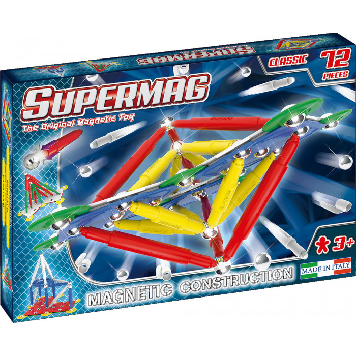 Set constructie magnetic 72 piese Classic Primary Supermag
